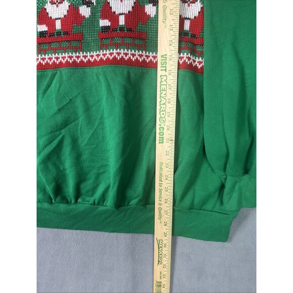 VTG Nutcracker Sweatshirt Sweater Sz XL Green Collared Knit Santa Claus 80s USA - Picture 4 of 8